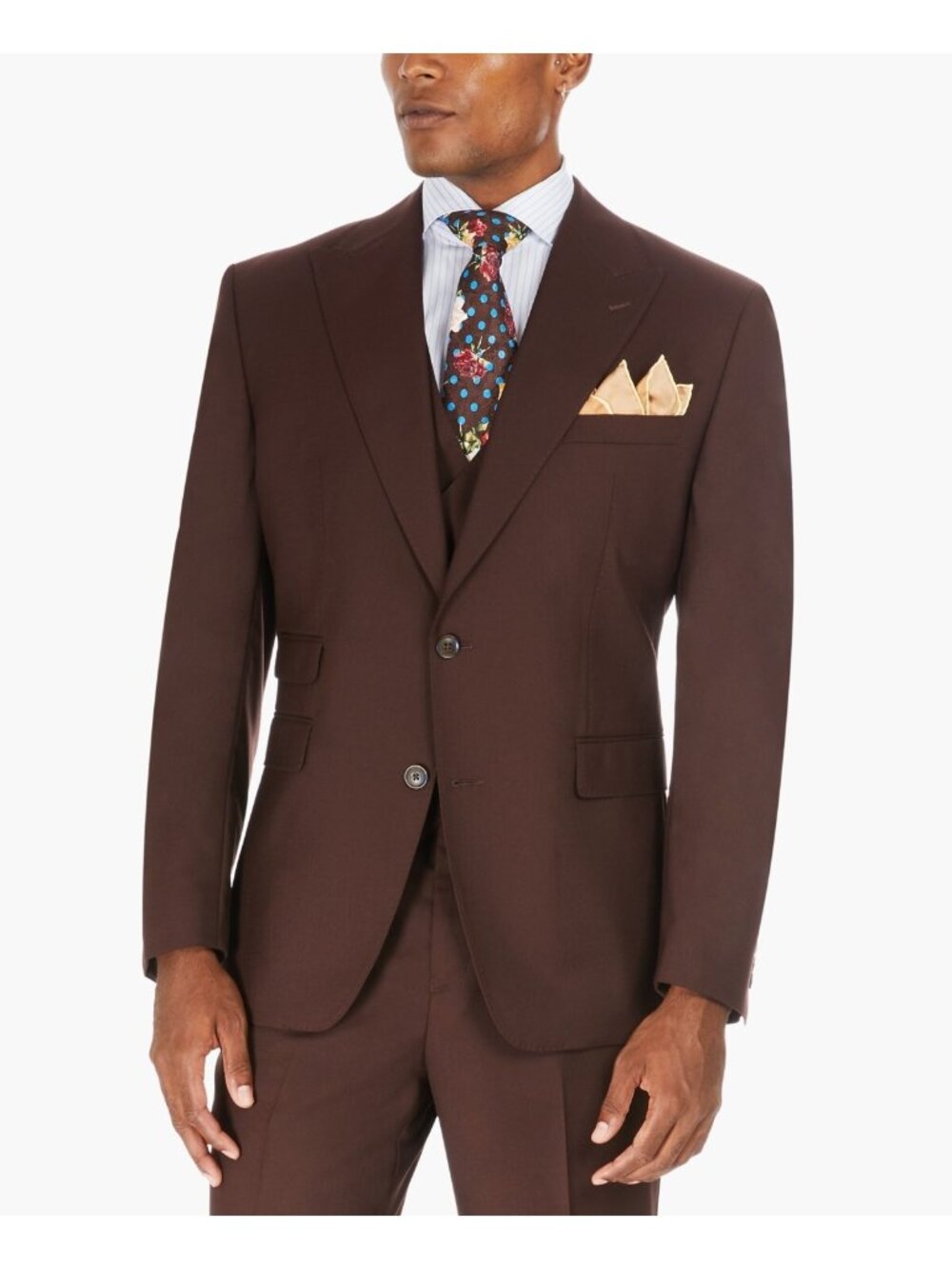 Tayion Collection Men's Classic-Fit Solid Brown Suit Jacket Size 40 MSRP $425